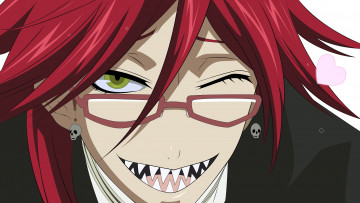 Картинка аниме kuroshitsuji греель садклиф улыбка тёмный дворецкий