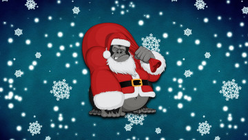 Картинка праздничные векторная+графика+ новый+год фон горилла нег новый год настроение обезьяна праздник минимализм зима