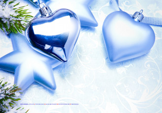 Картинка календари праздники +салюты звезда сердце игрушка ветка