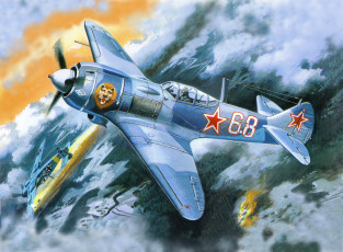 Картинка авиация 3д рисованые v-graphic самолеты полет облака бой