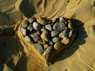 обоя природа, камни, минералы, песок, сердечко