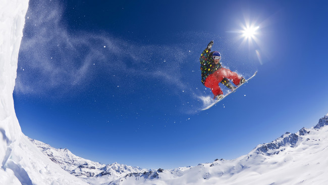 Обои картинки фото спорт, сноуборд, полёт