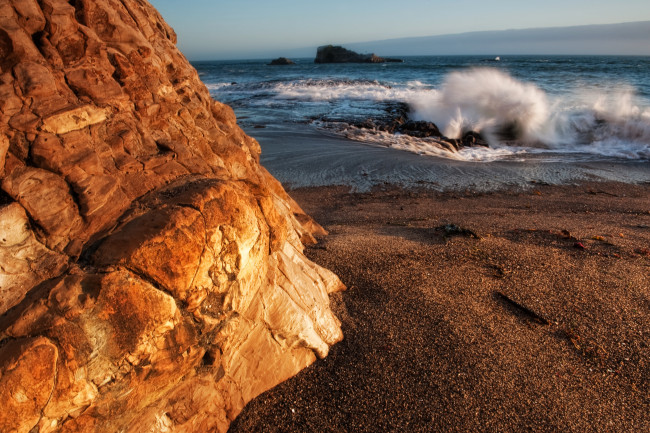 Обои картинки фото природа, побережье, вода, берег, песок, океан, волны, стихия