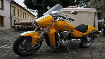 Картинка мотоциклы unsort мотоцикл желтый улица
