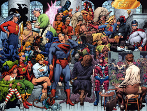 Картинка рисованные комиксы художник позирование marvel супергерои