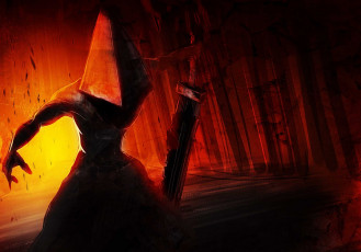 Картинка фэнтези демоны хилл сайлент огонь меч пирамидоголовый демон