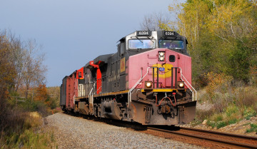 Картинка техника поезда железная дорога рельсы локомотив вагоны грузовой состав