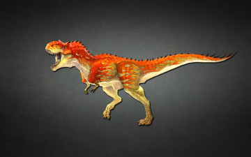 Картинка динозавр рисованные животные +доисторические красный динозар темный фон dinosaur