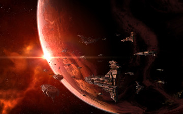 Картинка фэнтези космические+корабли +звездолеты +станции корабли космические планета флот звездный