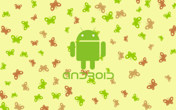 Картинка компьютеры android бабочки фон логотип