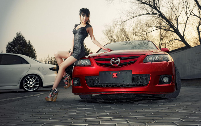 Обои картинки фото автомобили, авто с девушками, автомобиль, девушка, азиатка