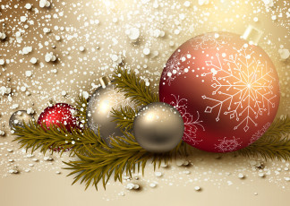 Картинка праздничные векторная+графика+ новый+год украшения игрушки шары елка