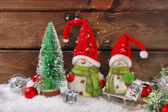 Картинка праздничные снеговики decoration vintage new year рождество новый год игрушки happy christmas merry украшения