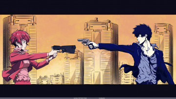 Картинка аниме psycho-pass пистолет полиция каратель детектив