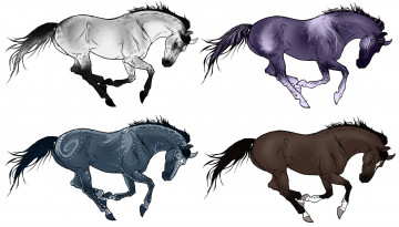 обоя рисованное, животные,  лошади, фон, лошади
