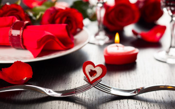 Картинка праздничные день+святого+валентина +сердечки +любовь сервировка romantic романтика сердце розы roses heart valentine's day