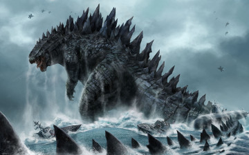Картинка рисованное кино чудовище существо монстр динозавр godzilla