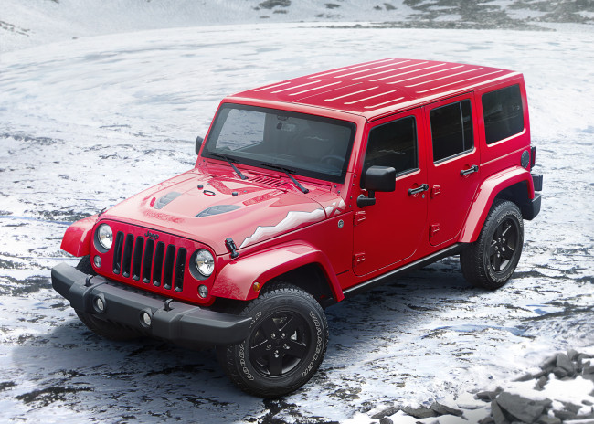 Обои картинки фото автомобили, jeep, unlimited, 2015г, wrangler, красный, jk, x