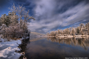 Картинка природа реки озера снег зима река лес