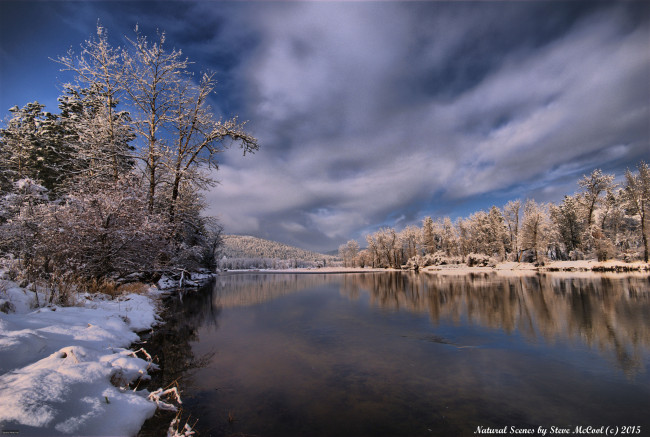 Обои картинки фото природа, реки, озера, снег, зима, река, лес