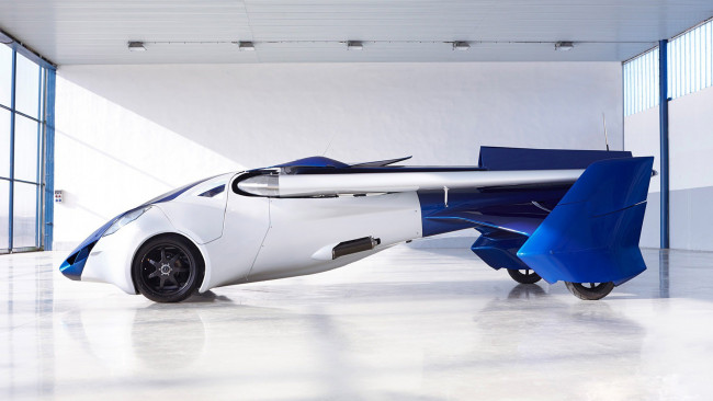 Обои картинки фото aeromobil, автомобили, -unsort, самолёт, ангар, car