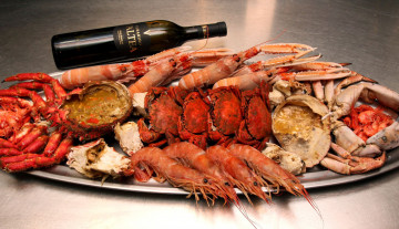 Картинка еда рыба +морепродукты +суши +роллы креветки вино крабы
