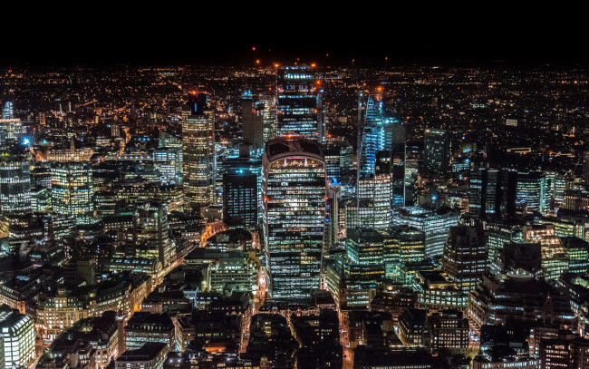 Обои картинки фото города, лондон , великобритания, панорама, огни, ночь