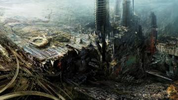 Картинка фэнтези иные+миры +иные+времена город катастрофа