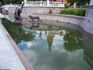 Картинка москва охотный ряд фонтаны города россия