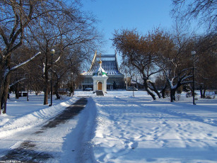 Картинка омск зима Часовня на месте ильинской церкви города православные монастыри
