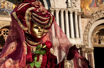обоя разное, маски, карнавальные, костюмы, венеция, карнавал, бордовый, роза