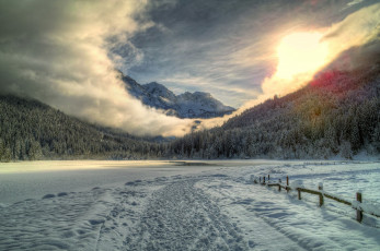 Картинка австрийские альпы природа зима австрия горы