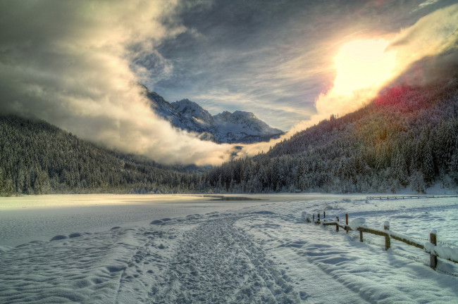 Обои картинки фото австрийские, альпы, природа, зима, австрия, горы