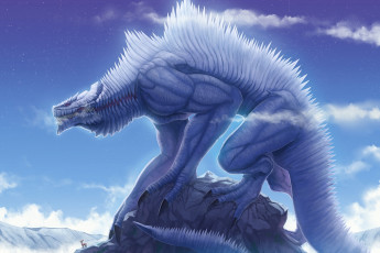 Картинка фэнтези существа олень чудовище скала горы монстр