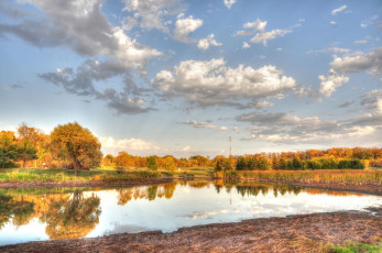 Картинка природа реки озера осень река деревья жёлтые