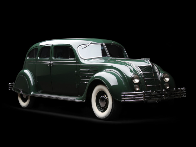 Обои картинки фото автомобили, chrysler, 1934г, limousine, custom, imperial, airflow, зеленый, cx
