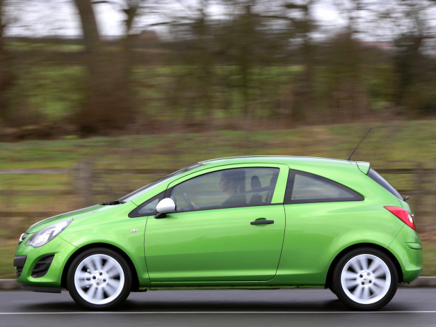 Обои картинки фото автомобили, vauxhall, зеленый, 2013г, sting, d, corsa