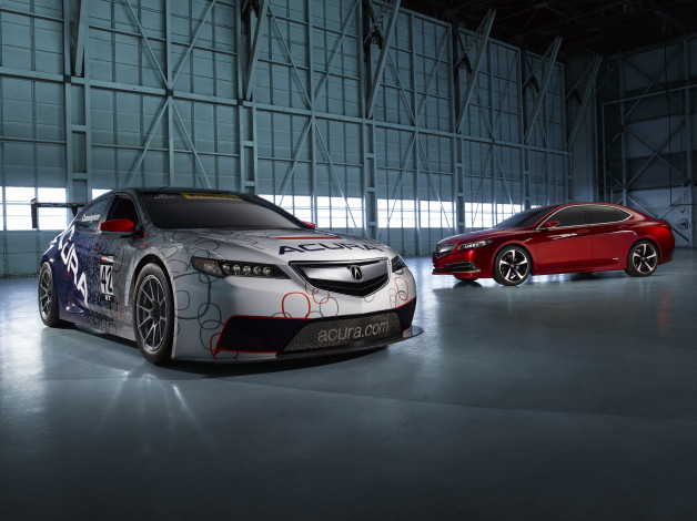 Обои картинки фото 2015 acura tlx gt, автомобили, acura, спорт, ралли, красный, серый, тюнинг