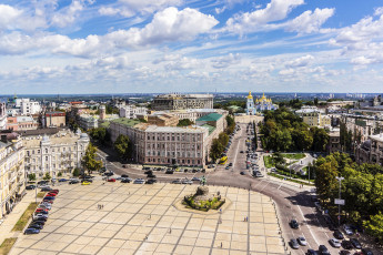 Картинка города киев+ украина панорама дома киев