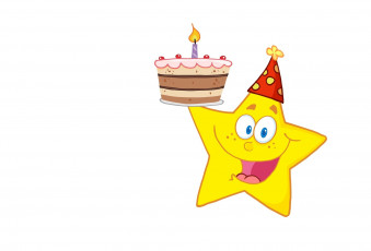 Картинка векторная+графика другое+ other тортик свечка день рождения арт фон звёздочка вектор праздник настроение улыбка