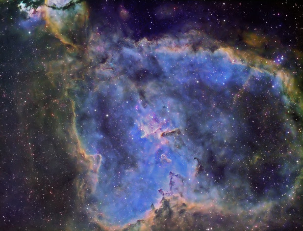 Обои картинки фото ic1805 heart nebula, космос, галактики, туманности, туманность