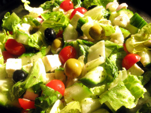 Картинка еда салаты +закуски маслины помидоры сыр салат оливки