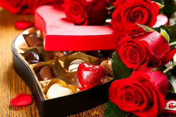 обоя еда, конфеты,  шоколад,  сладости, ассорти, коробка, шоколад, розы