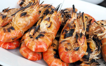 Картинка еда рыбные+блюда +с+морепродуктами креветки королевские