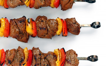 Картинка еда шашлык +барбекю перец мясо шампуры