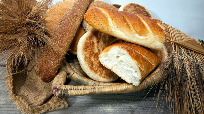Обои картинки фото еда, хлеб,  выпечка, свежий, колосья