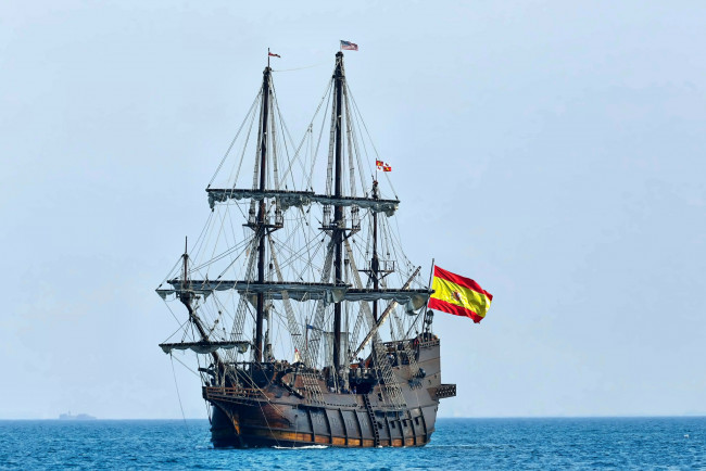Обои картинки фото el gale&, 243, n andaluc&, 237, корабли, парусники, паруса, мачты