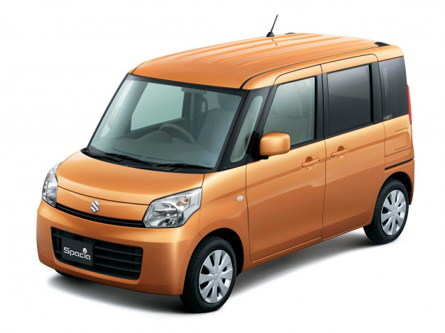 Обои картинки фото suzuki spacia 2013, автомобили, suzuki, spacia, 2013, оранжевый