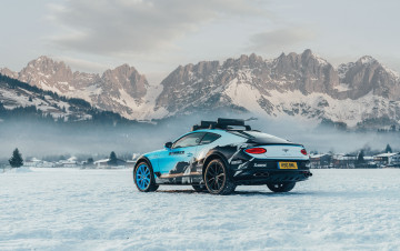 обоя bentley continental gt,  ice race 2020, автомобили, bentley, ice, race, 2020, continental, gt, купе, горы, зима, вид, сзади