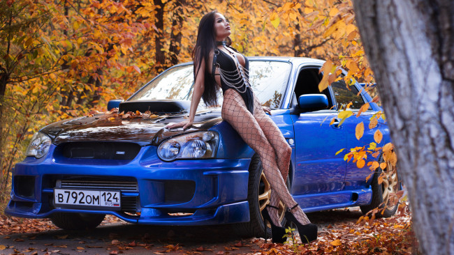 Обои картинки фото автомобили, -авто с девушками, honda, civic, ен-1, 4wd, красивая, девушка